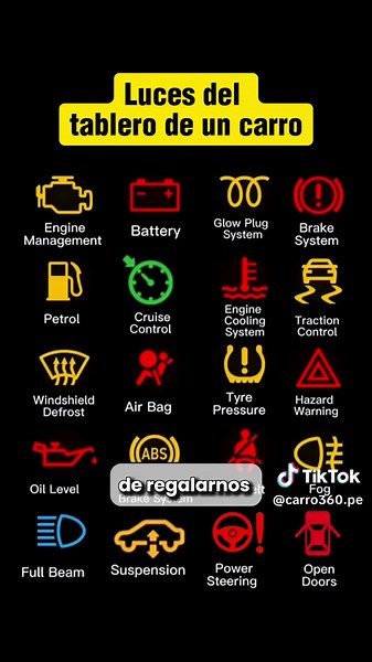 Conoce las luces del tablero de un carro 🚗😎