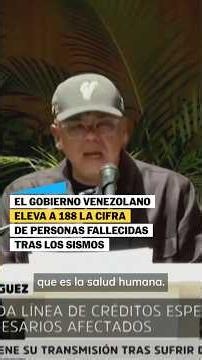VENEZUELAN GOVERNMENT raises DEATH toll to 188 following the earthquakes #shorts