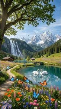 Happy ❤️ Natural therapy 🌿 l Birds humming l Butterflies l Water sound 🌿