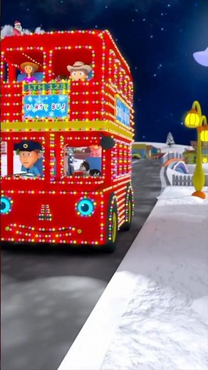 Christmas Wheels on the Bus, Holiday Songs #nurseryrhymes #merrychristmas #shorts