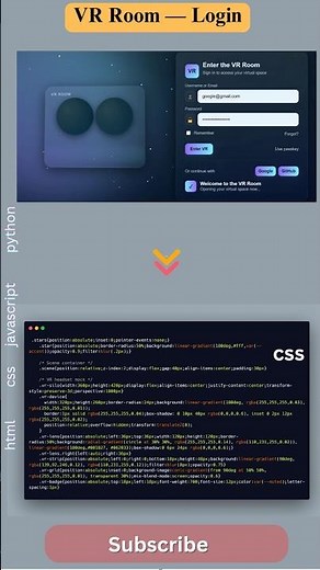 😳 Ultra Realistic VR Room Login! 🕶️ 3D Parallax Effect | HTML CSS JS 💻 #Coding #UIUX #Frontend #VRUI