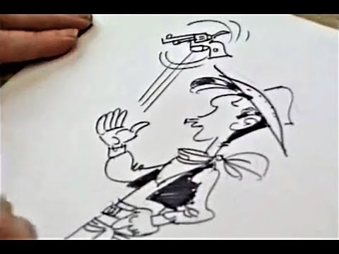 Morris Drawing Lucky Luke