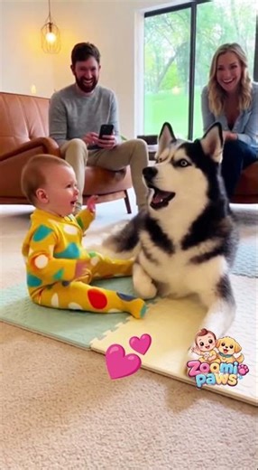 Baby Playing With Dog 😂🐶 #shorts #shortsfeed #babylaugh