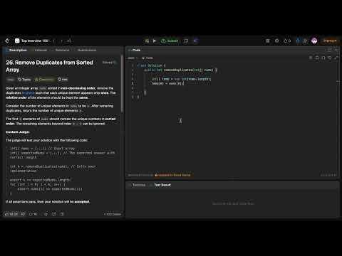 Leetcode 26 - Remove Duplicates from Sorted Array