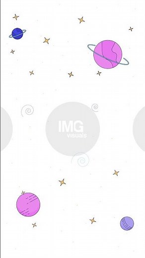Colorful galaxies, floating planets and twinkling stars transparent overlay animation