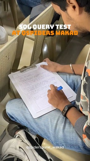 QSpiders_Pune_wakad on Instagram: "Today’s test. Tomorrow’s placement. 💼🔥 . . . . #QSpiders #QSpidersWakad #SQLTest #SQLQueryTest #SQLTraining"