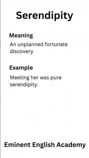 What is the meaning of Serendipity : Today’s word