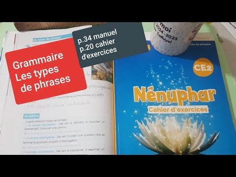 Water lily CE2 page 34 manual and page 20 exercise book Grammar Types of sentences