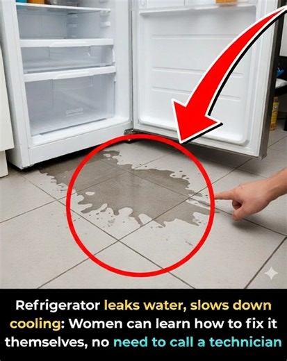 The refrigerator is leaking water and takes a long time to cool. She shows you how to fix it yourself in a moment, no need to call a technician. | Video Clip