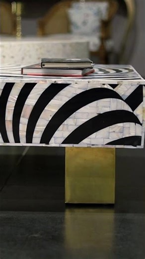 Inlay Coiled Rectangular Coffee Table- Luxe