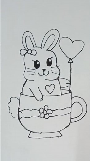 how to draw cute bunny 🐰| kids drawing tutorial #shorts #ytshorts #shortsfeed #art cute rabbit