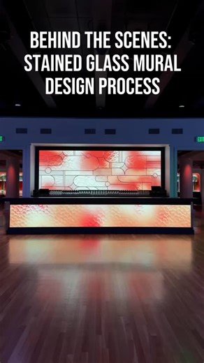 Blockhouse Studios on Instagram: "Designing custom stained glass for LED panels isn’t just about making it look pretty, there’s a whole process before it becomes reality. From rough sketches to 3D renders, here’s a glimpse into how we brought The Mercantile’s bar mural to life. Thanks to Alex and Sam for the behind the scenes on the Blockhouse design process! #customdesign #leddesign #eventtechnology"