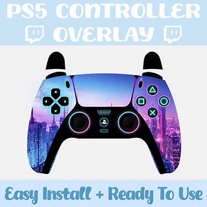 Blue & Pink Neon City Controller Overlay for OBS | Twitch/youtube | Instant Download - Etsy