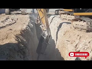 Excavation and breaking of Limestone for Utilities Trench