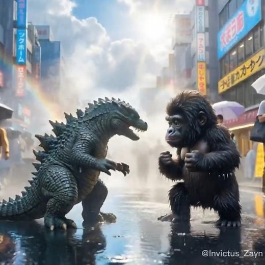 Baby Godzilla vs Baby Kong: Cute Roar & Silly Dance Battle 🦖🦍😂 #adorableanimals