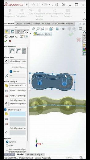 Chain Pattern in SOLIDWORKS #shorts #solidworkstutorial #solidworks
