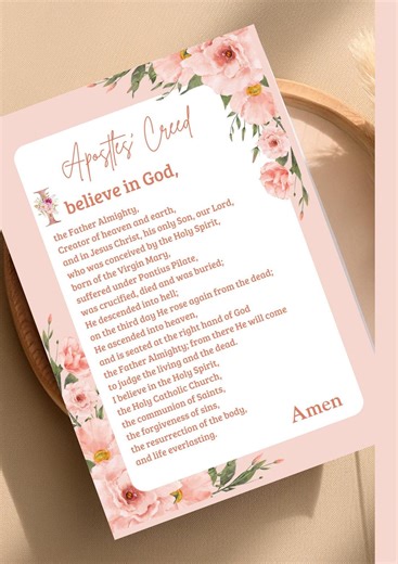 Apostles’ Creed Prayer Printable, Pink, Catholic Wall Art, Prayer Card, Faith Home Decor, Instant Digital Download, Multiple Sizes Included - Etsy