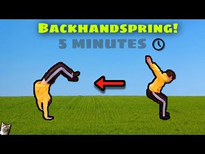 LEARN HOW TO BACK HANDSPRING ON GROUND IN 5 MINUTES FOR BEGINNERS | TUTORIAL