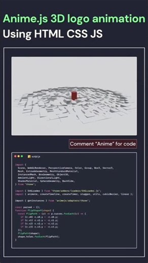 🔥3D Logo Animation Using HTML, CSS & JS! #coding
