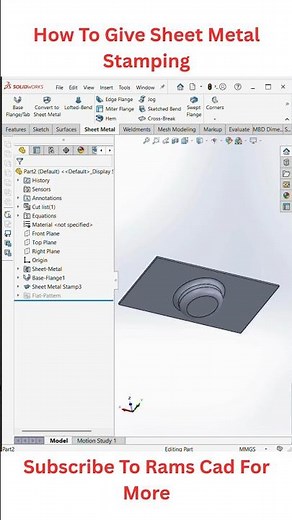 How To Give Stamping in Sheet Metal | SolidWorks 2024 QuickTutorial #shorts | RAMS CAD"