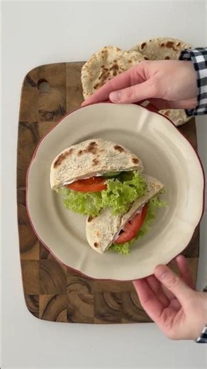 Schnelle Pita mit Tasche 🫓Nur 4 Zutaten!