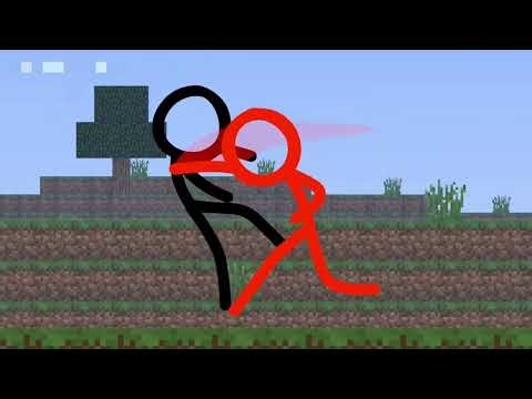 Stickman vs minecraft -- Encounter with him 😋