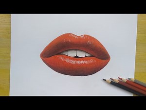 HOW TO DRAW REALISTIC LIPS USING COLORED PENCILS || EASY STEP BY STEP