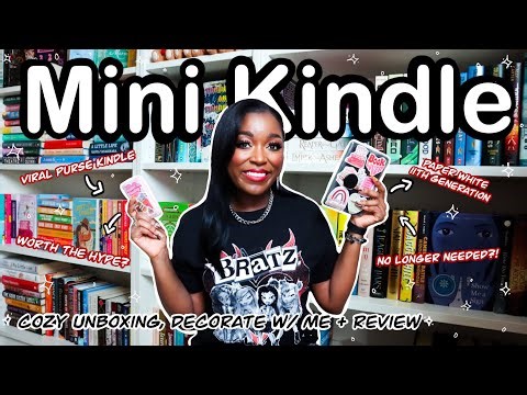 VIRAL PURSE KINDLE UNBOXING 👛 📱 | set-up, review, cozy unboxing, + decorate my mini kindle with me
