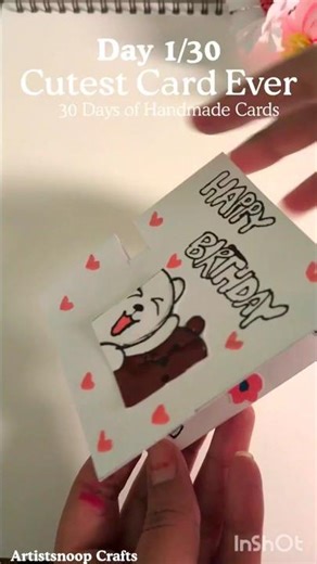 Handmade Cards DIY 💝 | Easy Card Making | Day 1/30 #shorts