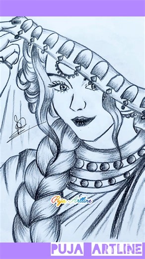 Bride Drawing with Jewellery #girldrawing #bridal #artvideo #art #tutorial #girlsketch