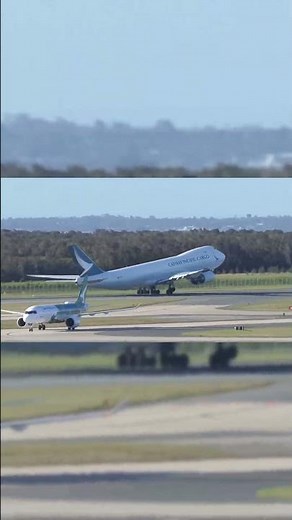 Cathay Pacific 747-8F Takeoff at Brisbane Airport #brisbaneairport #747 #cathaypacific #boeing