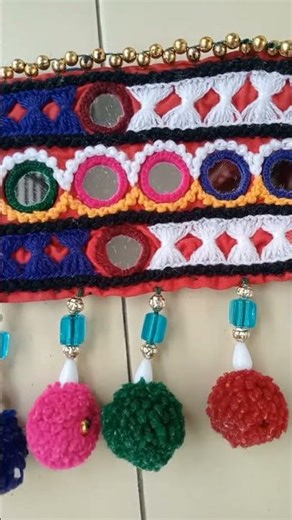 Mini Toran latkan Moti Tako work embroidery 🛖🌃⛪🏫🏘️ December 21, 2025