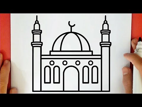 كيف ترسم مسجد جميل وسهل خطوة بخطوة / رسم مسجد سهل / رسم سهل / تعليم الرسم || Mosque Drawing