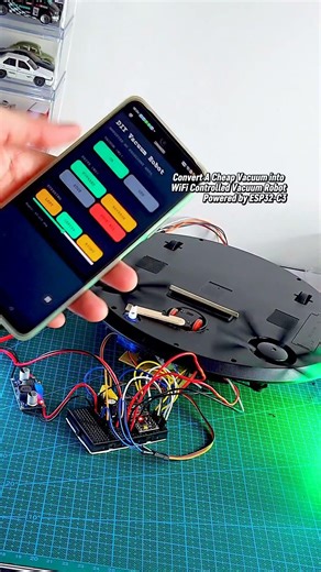 Convert A Cheap Vacuum into WiFi Controlled Vacuum Robot Powered by ESP32-C3 #vacuumrobot #esp32