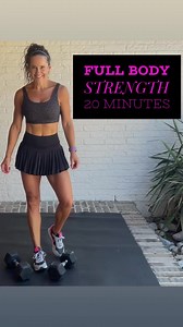 🚨GREAT SAVE HERE🚨Full Body STRENGTH in 20 minutes! I split this workout up into three different supersets with three muscle group focus: UPPER BODY | LOWER BODY | CORE💪🏼Go medium dumbbells with this one and don’t forget to save 📲 20 Minute FULL BODY STRENGTH *Work for 30 seconds each exercise, Rest for 30 seconds; Repeat 2XSUPERSET 1️⃣UPPER-Internal CurlsLOWER-Lateral LungeCORE-Standing TwistsREPEAT ⬆️ BEFORE MOVING👇🏼SUPERSET 2️⃣UPPER-Alternating Power RaiseLOWER-Wide Stance DeadliftCORE-