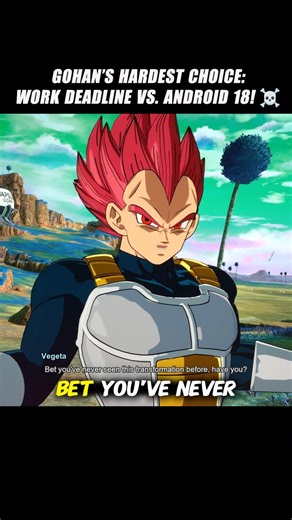 Gohan’s Hardest Choice: Work Deadline vs. Android 18! 🤯 #crashout #vegeta #sparkingzero #dragonballz