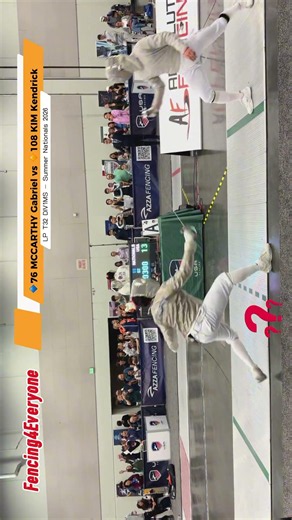 🔹76 MCCARTHY Gabriel vs 🔸108 KIM Kendrick #fencing #saber #sports #highlights #fencing4everyone