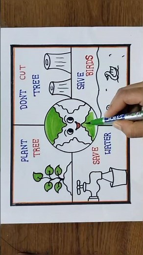 How to draw Save Water drawing #shots #drawing #art #nidhiarts #savwater