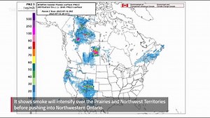 Wildfire smoke map shows intensifying conditions over prairies, N.W.T.