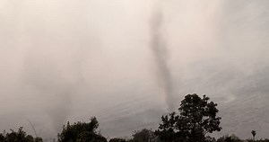 Volcano Dust Devil Tornado Whirlwind, Sinabung, Indonesia