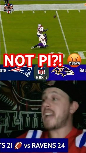 No Flag?! Worst Missed PI Call by NFL Refs - Patriots vs Ravens 😤 #shorts #NFL #Patriots