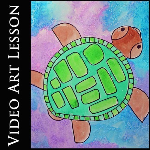 SUMMER SEA TURTLE Art Lesson | End of the Year Drawing & Painting Activity