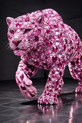 Pink Diamond Panther in Motion 💎 | Ultra Realistic Cinematic AI Animation (4K)