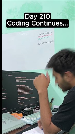 DAY - 210 Coding Continues.. #python #tech #startup #coding #money #buildinpublic #programming #code