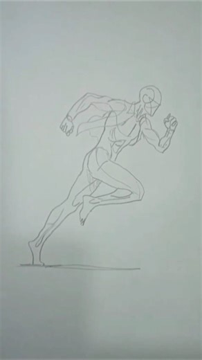 Running Against Wind Pose | Gesture Drawing 🏃
