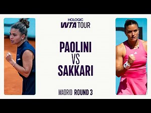 Maria Sakkari vs. Jasmine Paolini | 2025 Madrid Round 3 | WTA Match Highlights