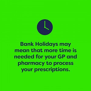 As the bank holiday weekend is fast approaching, don’t forget to: 💊 pre-order your repeat prescriptions ⏰ familiarise yourself with your local community pharmacists’ opening times https://orlo.uk/pmQpw | Cardiff and Vale University Health Board