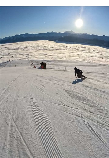 Skiing Above the Clouds in Switzerland