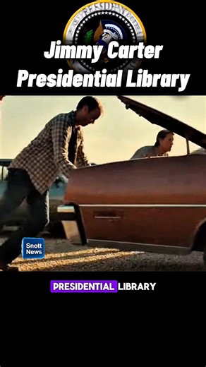 Jimmy Carter presidential library. Smack in the middle of this dusty peanut farm sits the Jimmy Carter Presidential Library. Guests are encouraged to push their vehicles into parking spots for full historical accuracy. Let’s get in line before prices jump again, shall we? Ah yes—a beautiful line. Stretching for miles. Just like the gas lines during his brief White House infestation. Before we begin, grab a sweater. Comfort is completely out of the question. Moving along—stop by the Presidential