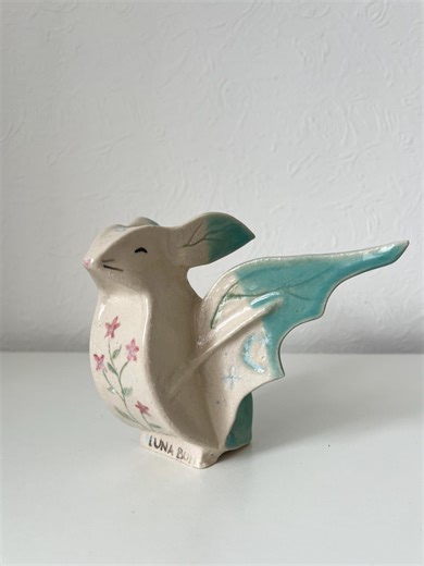 Rabbit Bat Sculpture | Handmade Ceramic | Whimsical Decor - Etsy